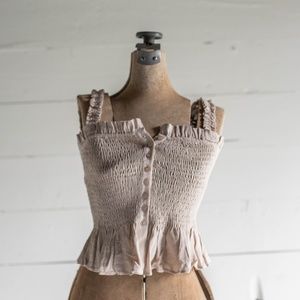 H&M Online Exclusive Crinkle Button Down Tank